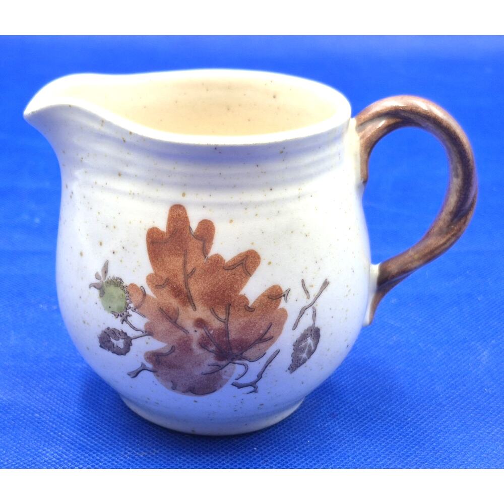 Vintage Metlox Poppy Trail Woodland Gold Creamer Pitcher Autumn Leaf 6" Tall
